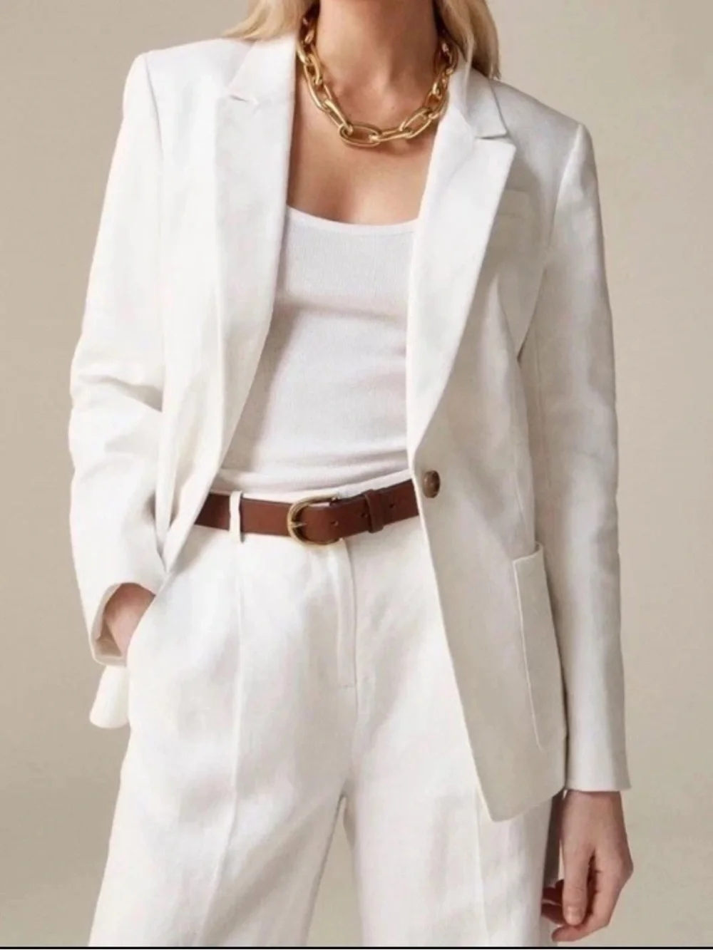 J.Crew Helena 1 Button Linen Blazer NWT NEW